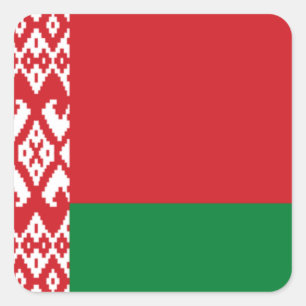 Pegatina Cuadrada Bandera de Bielorrusia