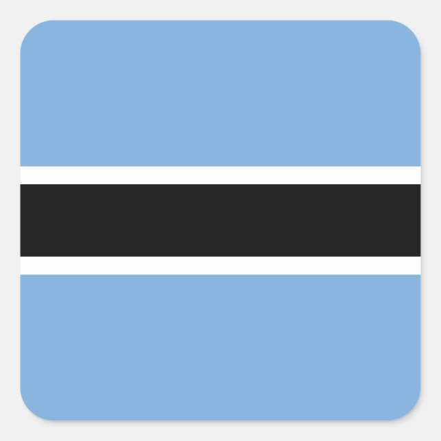 Pegatina Cuadrada Bandera de Botsuana (Anverso)