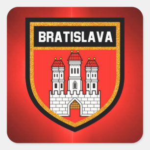 Pegatina Cuadrada Bandera de Bratislava
