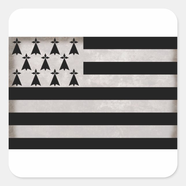 Pegatina Cuadrada Bandera de Bretaña (Anverso)
