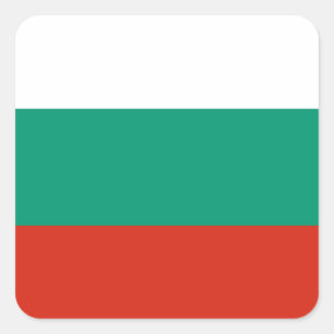 Pegatina Cuadrada Bandera de Bulgaria