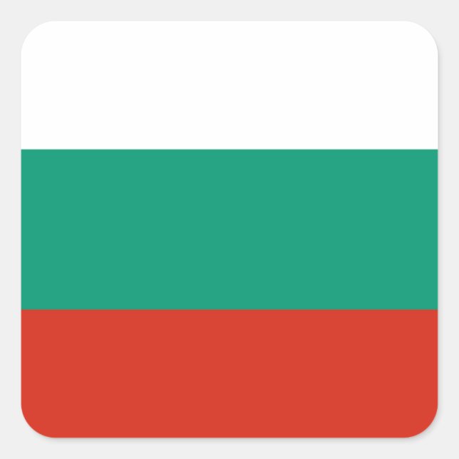 Pegatina Cuadrada Bandera de Bulgaria (Anverso)