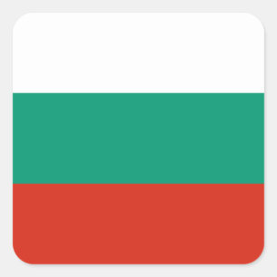Pegatina Cuadrada Bandera de Bulgaria