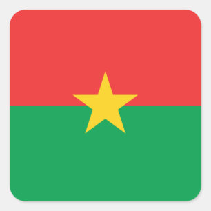 Pegatina Cuadrada Bandera de Burkina Faso