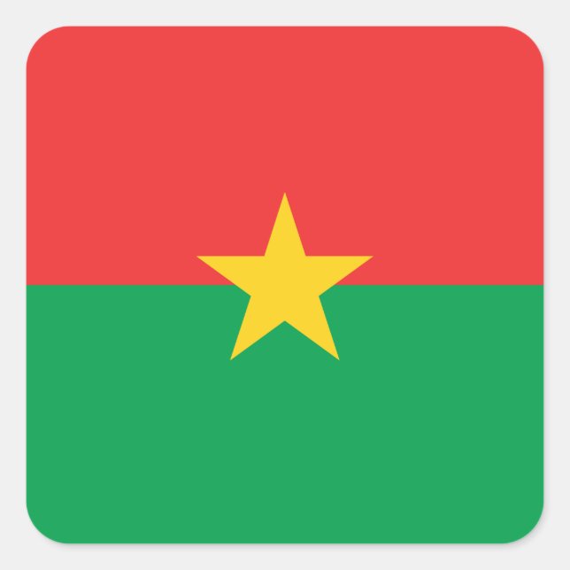 Pegatina Cuadrada Bandera de Burkina Faso (Anverso)
