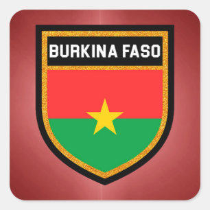 Pegatina Cuadrada Bandera de Burkina Faso