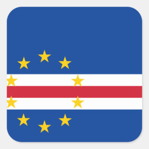 Pegatina Cuadrada Bandera de Cabo Verde