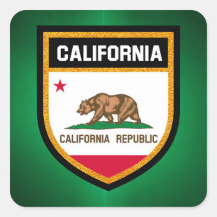 Pegatina Cuadrada Bandera de California