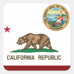 Pegatina Cuadrada Bandera de California