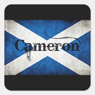 Pegatina Cuadrada bandera de cameron grunge