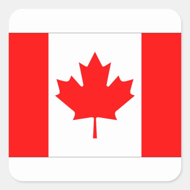 PEGATINA CUADRADA BANDERA DE CANADÁ (Anverso)