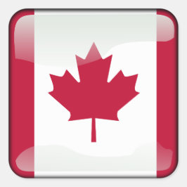 Pegatina Cuadrada Bandera de Canadá