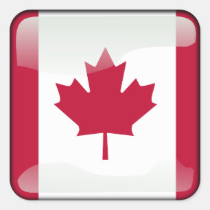 Pegatina Cuadrada Bandera de Canadá