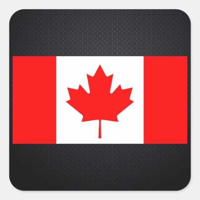 Pegatina Cuadrada Bandera de Canadá (Anverso)