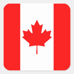 Pegatina Cuadrada Bandera de Canadá