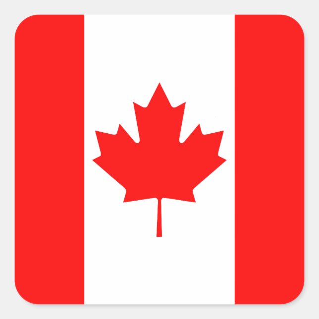 Pegatina Cuadrada Bandera de Canadá (Anverso)