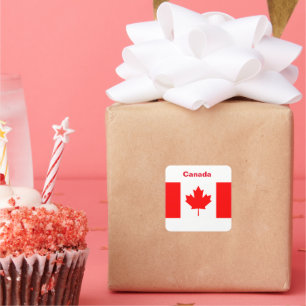 Pegatina Cuadrada Bandera de Canadá