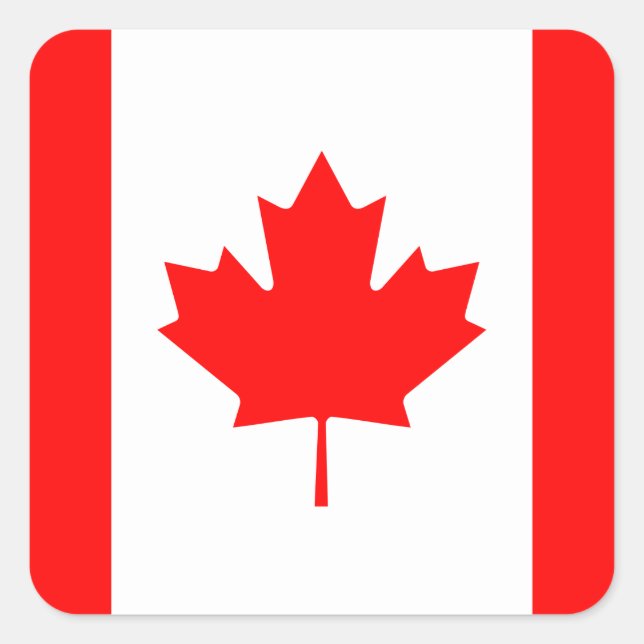 Pegatina Cuadrada Bandera de Canadá (Canadá) (Anverso)