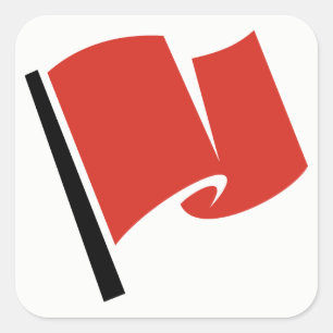 Pegatina Cuadrada Bandera de Carreras roja