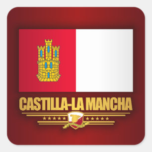 Pegatina Cuadrada Bandera de Castilla-La Mancha