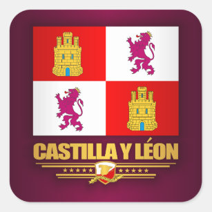 Pegatina Cuadrada Bandera de Castilla y León