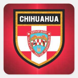 Pegatina Cuadrada Bandera de Chihuahua