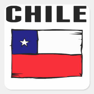 Pegatina Cuadrada Bandera de Chile