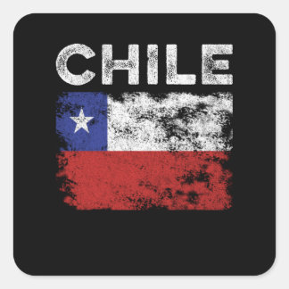 Pegatina Cuadrada Bandera de Chile con problemas - Bandera chilena