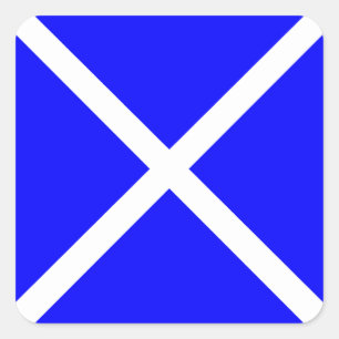 Pegatina Cuadrada Bandera de Código de Señales "M" (Mike)