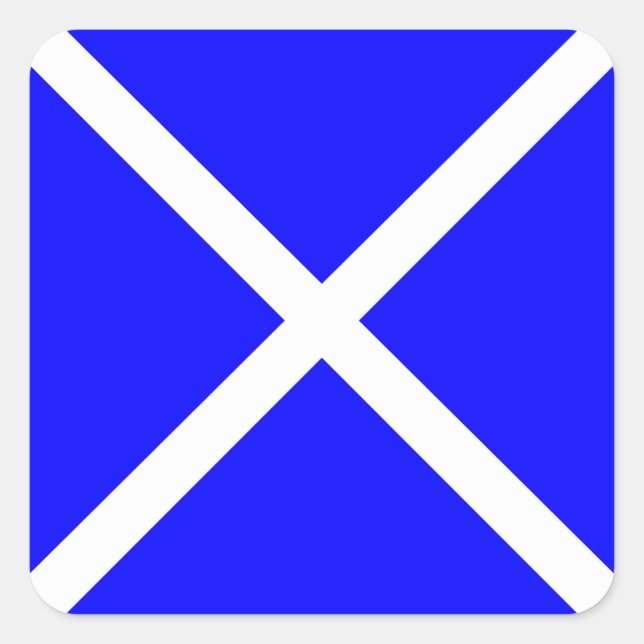 Pegatina Cuadrada Bandera de Código de Señales "M" (Mike) (Anverso)