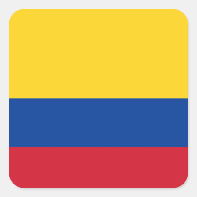 Pegatina Cuadrada Bandera de Colombia (Anverso)