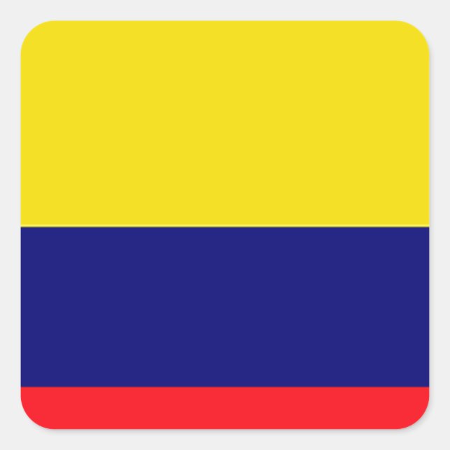 Pegatina Cuadrada Bandera de Colombia (Anverso)
