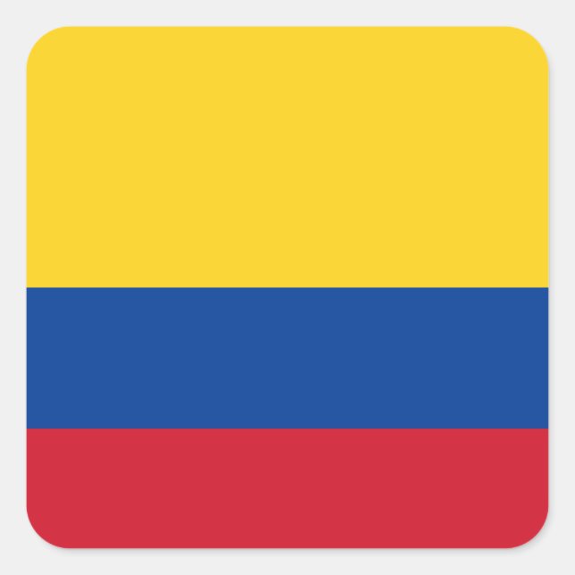 Pegatina Cuadrada Bandera de Colombia (Colombia) (Anverso)