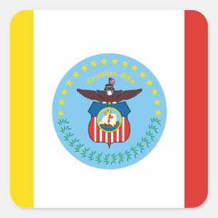 Pegatina Cuadrada Bandera de Colón, Ohio
