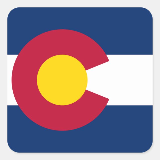 Pegatina Cuadrada Bandera de Colorado (Anverso)