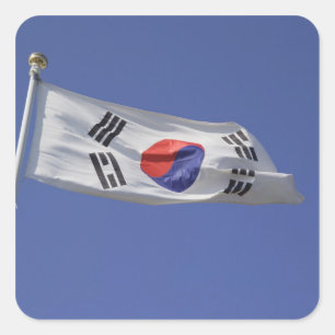 Pegatina Cuadrada Bandera de Corea del Sur