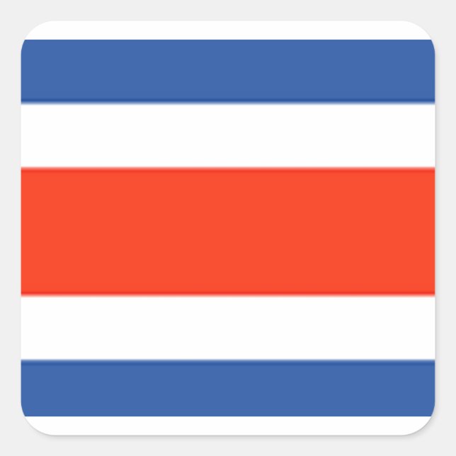 Pegatina Cuadrada Bandera de Costa Rica (Anverso)