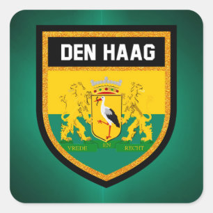 Pegatina Cuadrada Bandera de Den Haag
