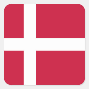 Pegatina Cuadrada Bandera de Dinamarca (danesa)