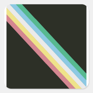Pegatina Cuadrada Bandera De Discapacidad Para Orgullo De Discapacid