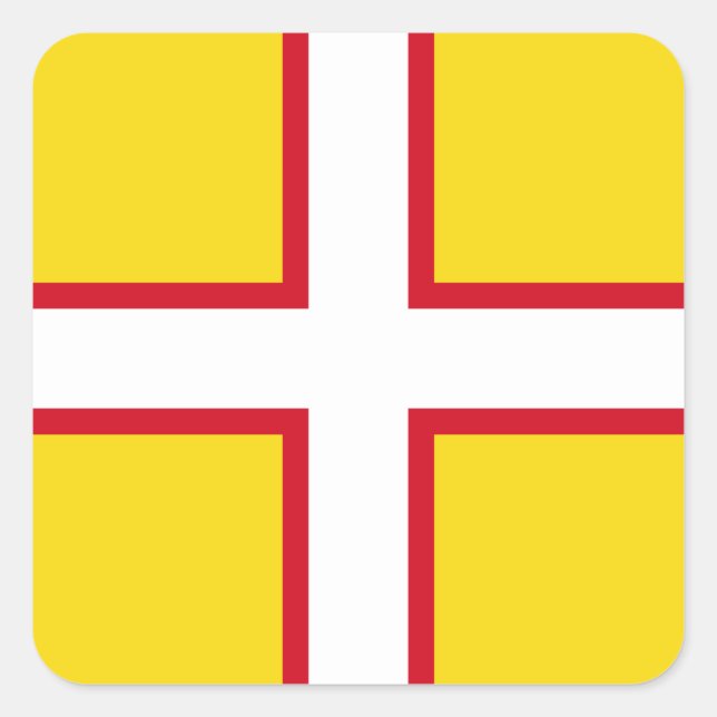 Pegatina Cuadrada Bandera de Dorset (Anverso)