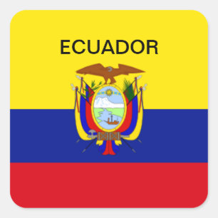 Pegatina Cuadrada Bandera de Ecuador