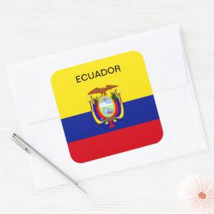 Pegatina Cuadrada Bandera de Ecuador