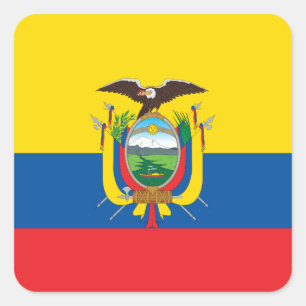 Pegatina Cuadrada Bandera de Ecuador (ecuatoriano)