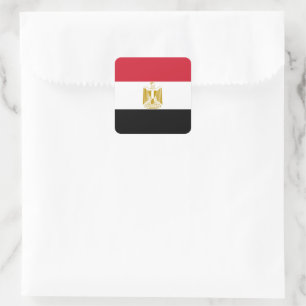 Pegatina Cuadrada Bandera de Egipto