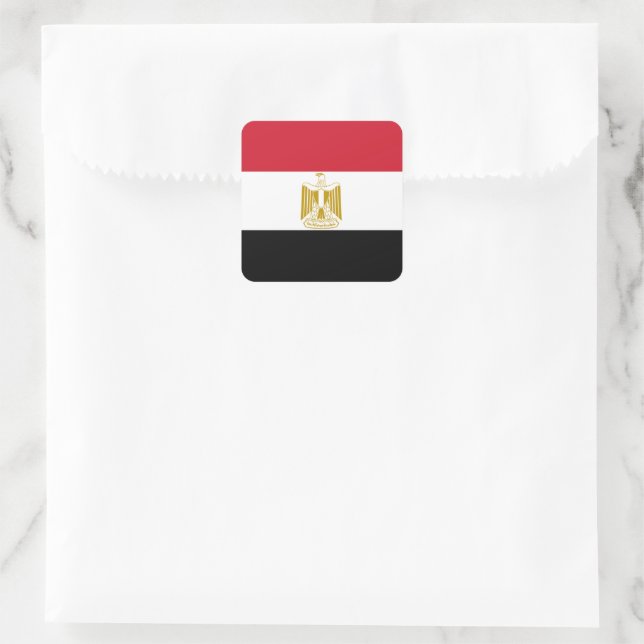 Pegatina Cuadrada Bandera de Egipto (Bolso)