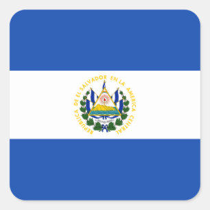 Pegatina Cuadrada Bandera de El Salvador