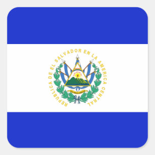 Pegatina Cuadrada Bandera de El Salvador