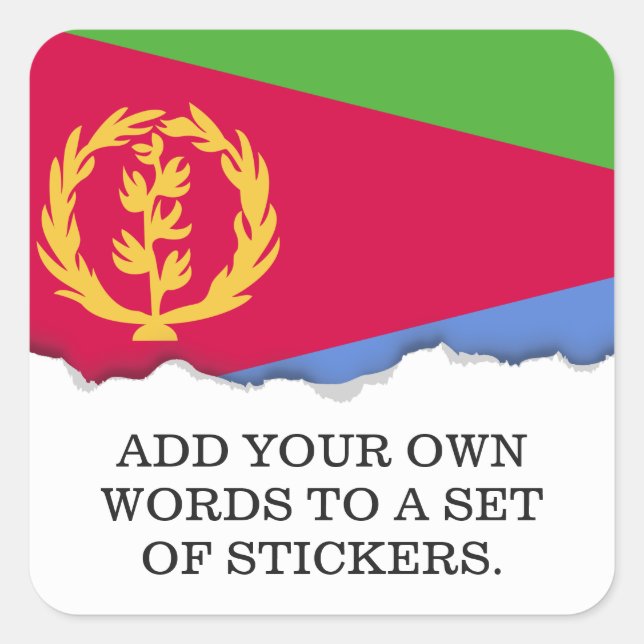 Pegatina Cuadrada Bandera de Eritrea (Anverso)