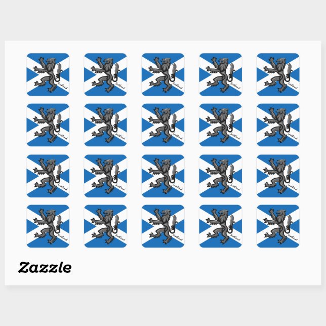 Pegatina Cuadrada Bandera de Escocia Patriótica y Escocia, Rampant (Hoja)